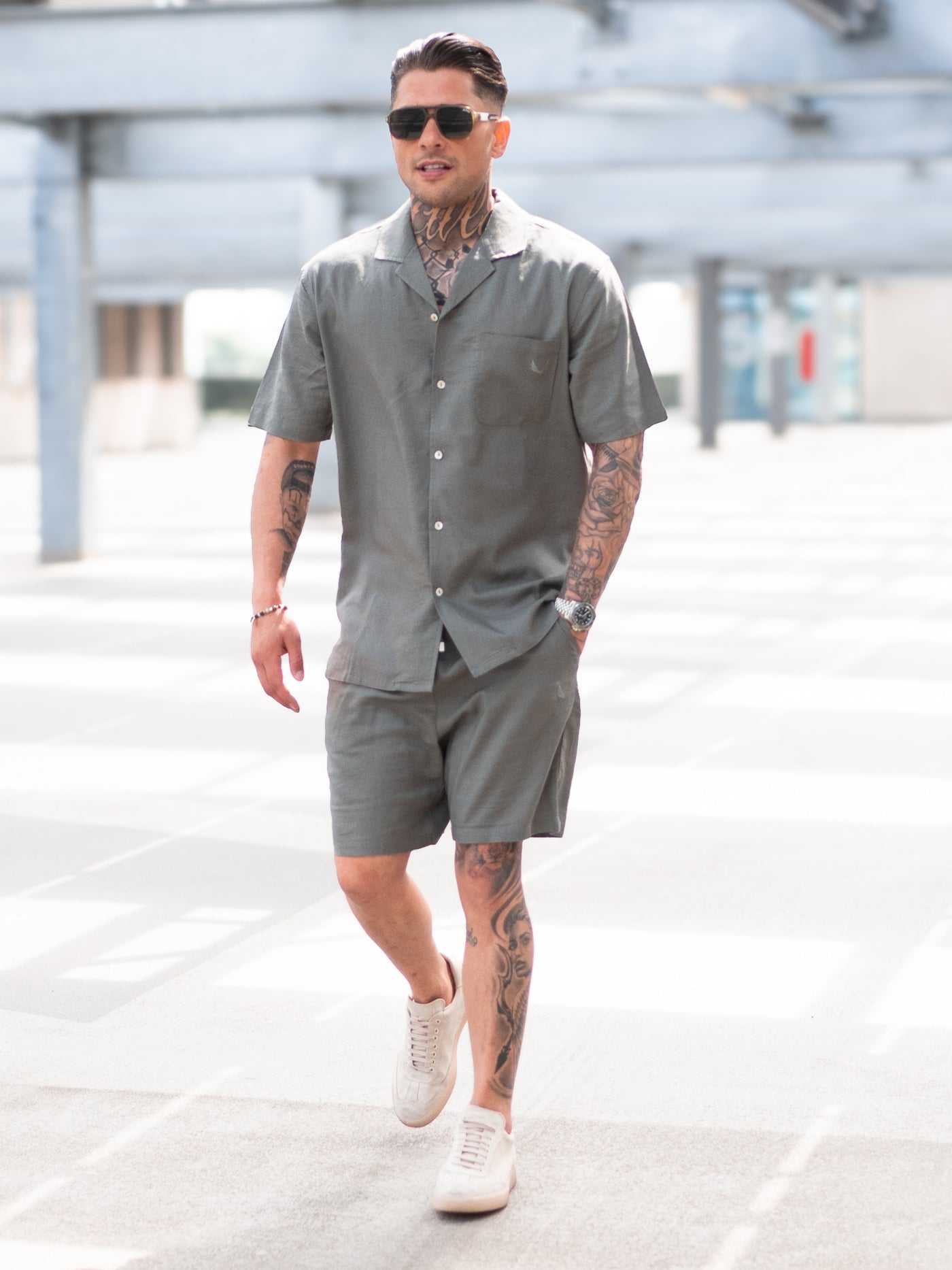 Linen Twinset | Beau Olive