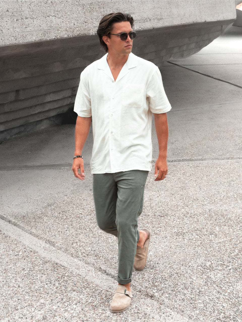Sol Y mar Look | BEAU-LINEN White & LAMAR-R Olive