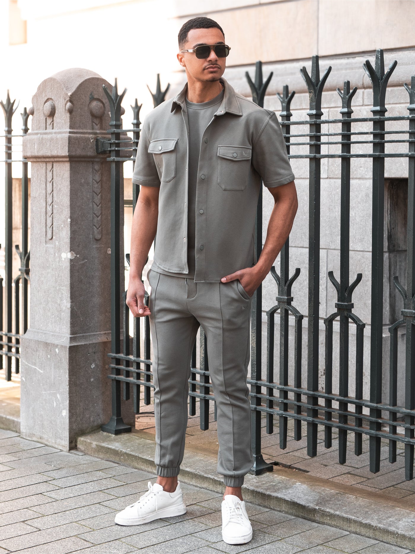 Heavyweight Pique Twinset | Olive
