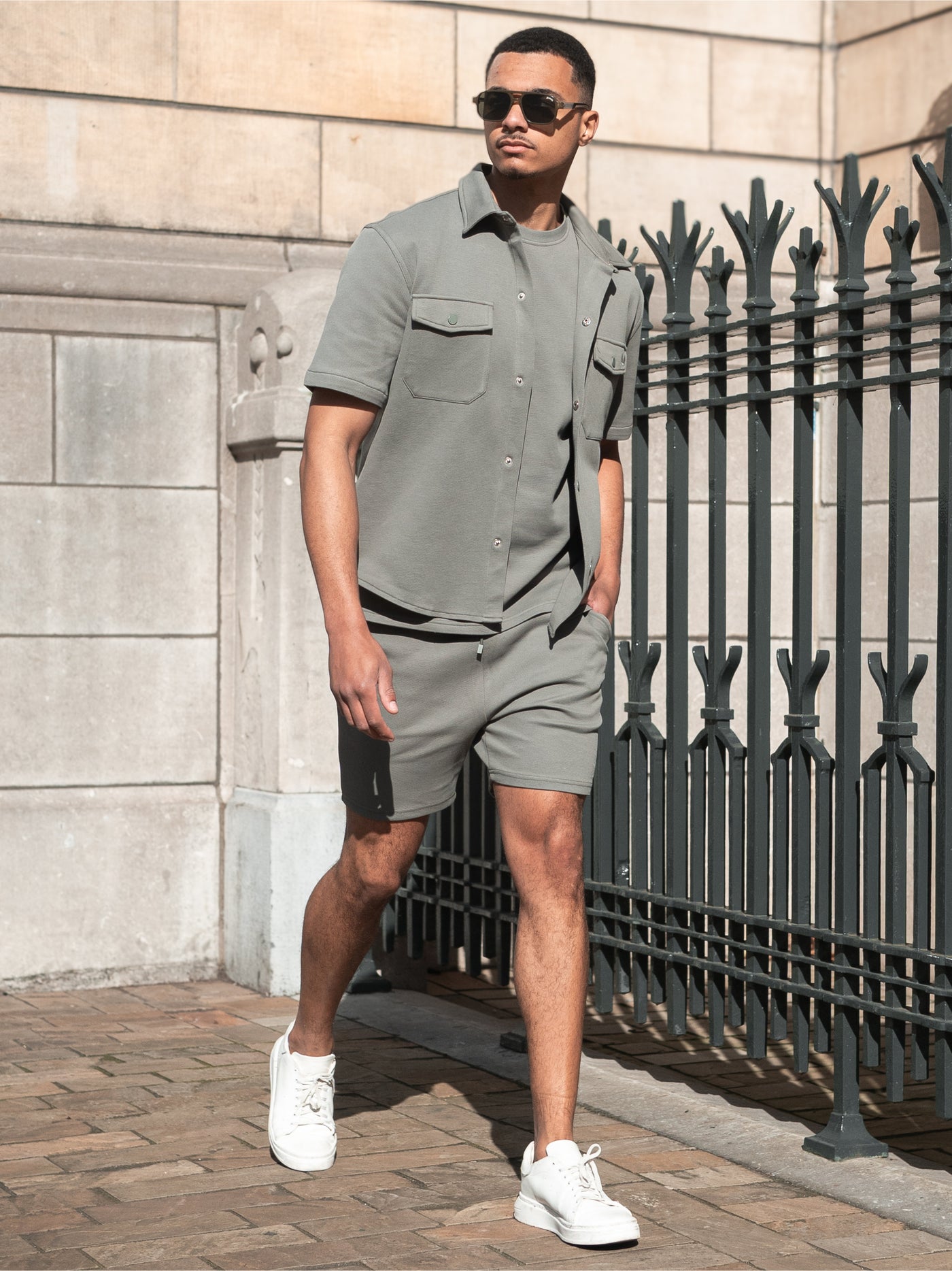 Heavyweight Pique Twinset | Olive