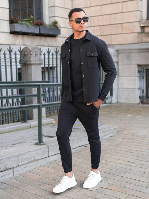 Heavyweight Pique Twinset | Black