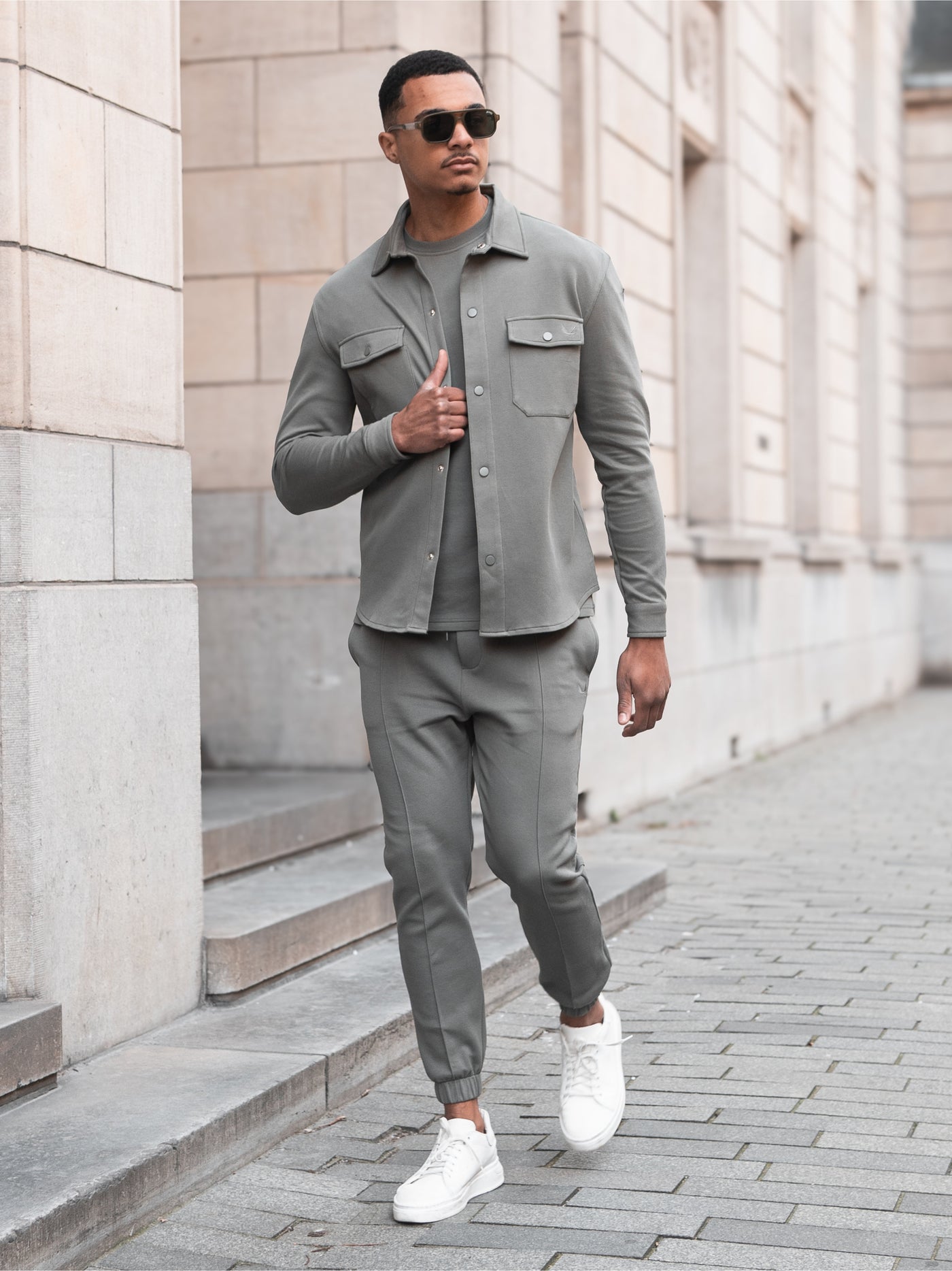 Heavyweight Pique Twinset | Olive