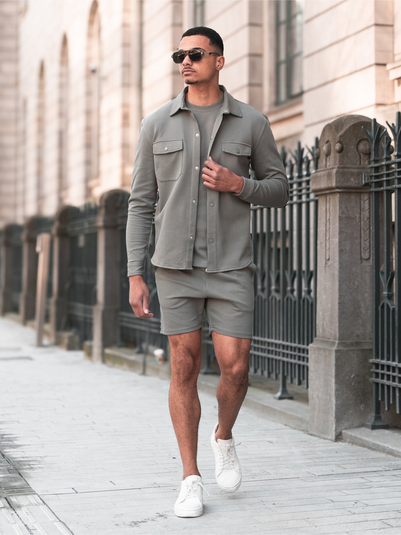 Heavyweight Pique Twinset | Olive