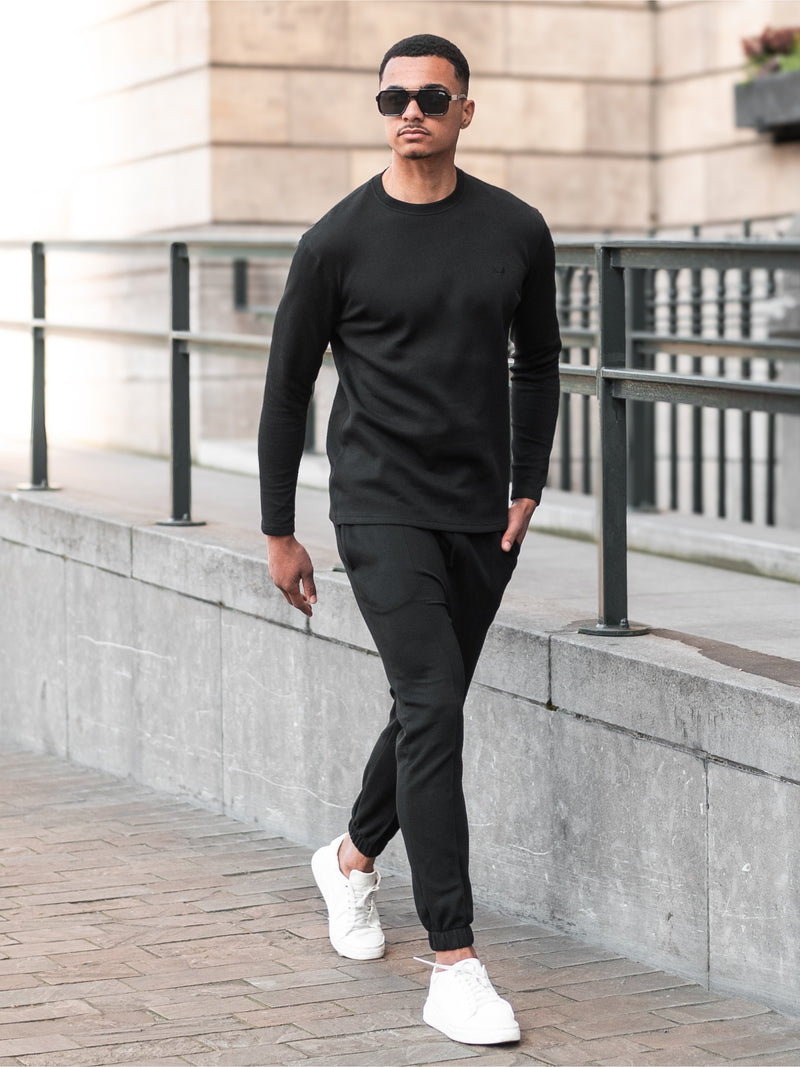 Heavyweight Pique Twinset | Black