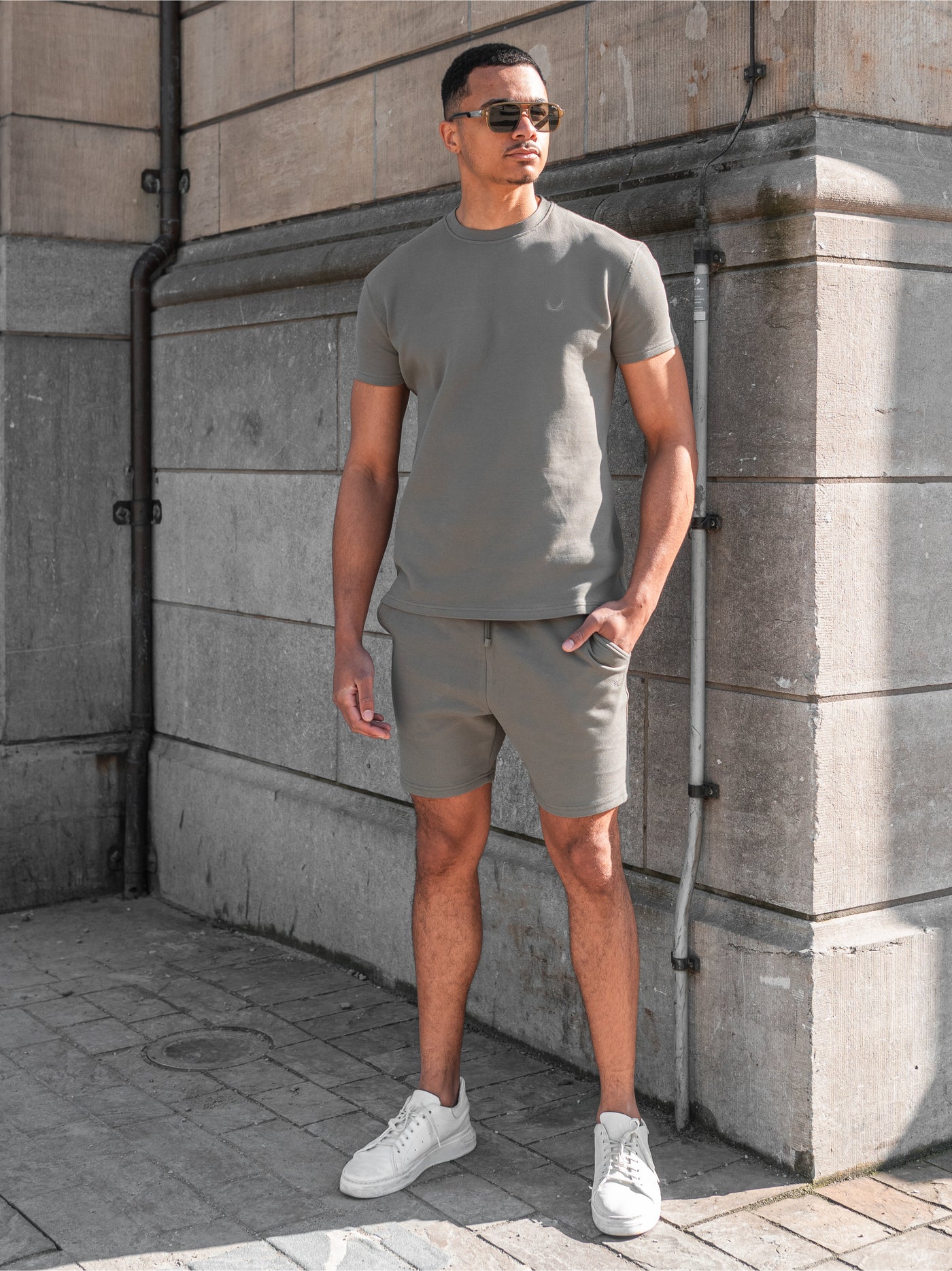 Heavyweight Pique Twinset | Olive