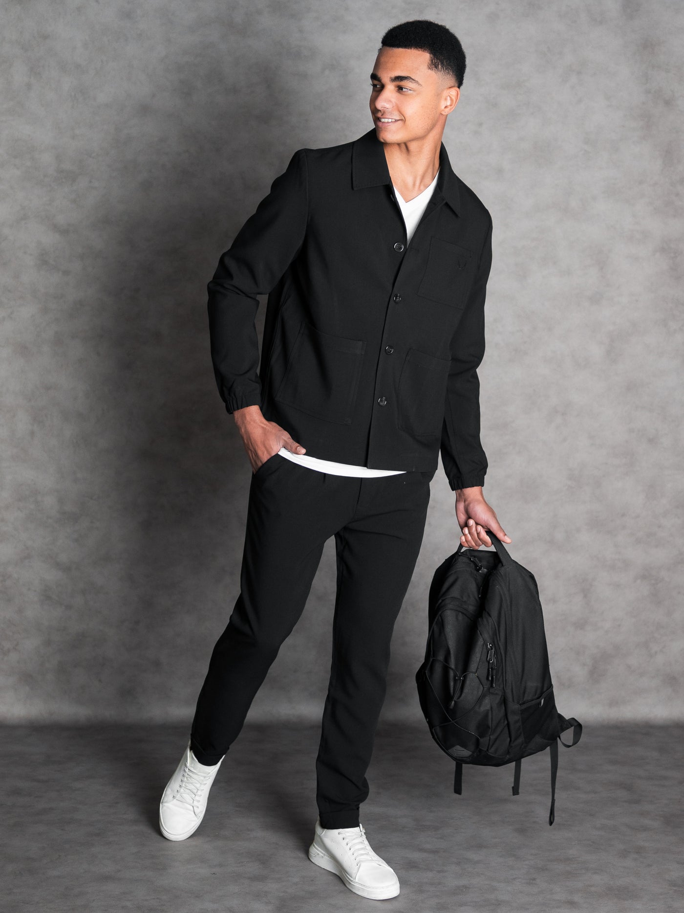 Gabardine Twinset | Black