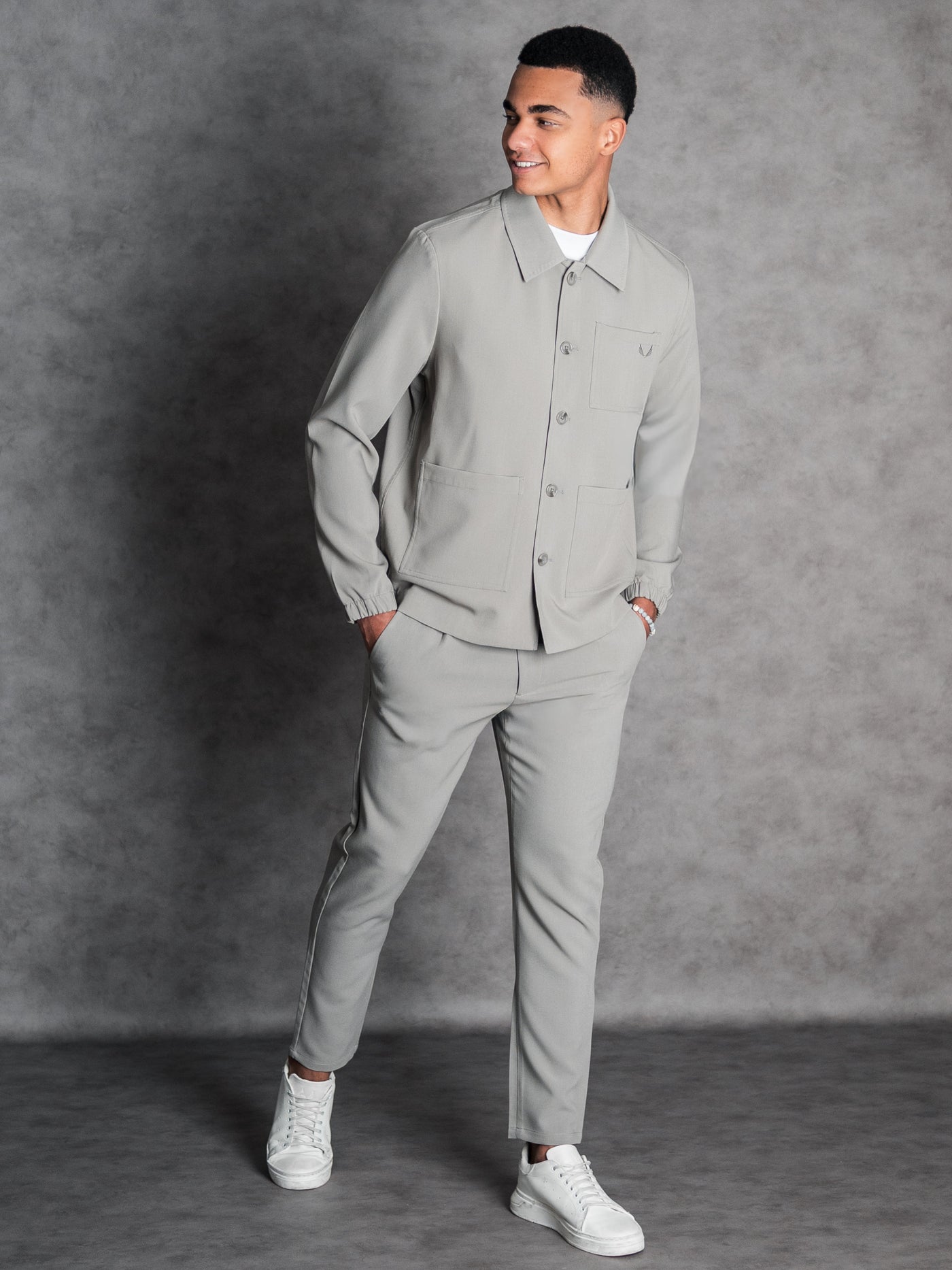 Gabardine Twinset | Grey