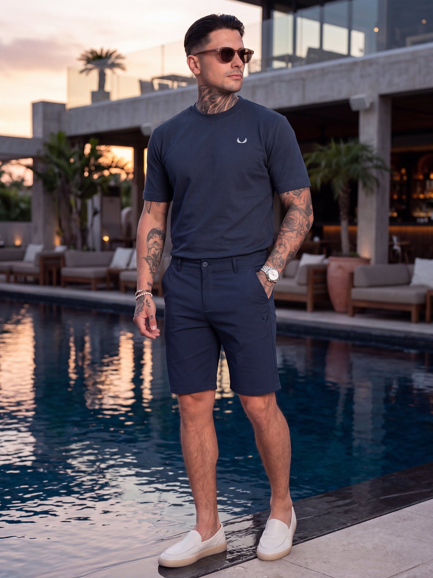 Deep Ocean Monochromatic Chino Look